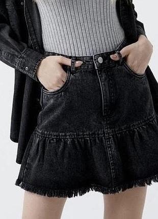 Джинсовая юбка мини, размер м