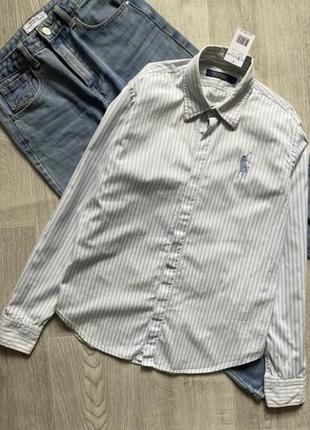 Polo ralph lauren женская рубашка в полоску, сорочка, блузка, блуза, брендова сорочка
