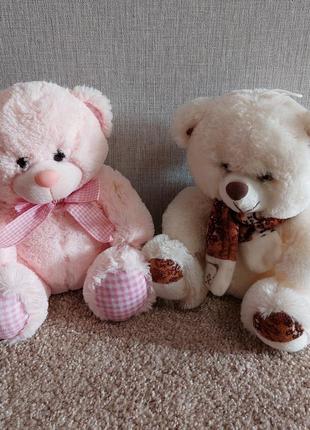 Розовый плюшевый мишка, медведь gingham keel toys. 25 см.