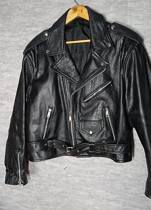 Кожаная куртка кожанка косуха biker leather jacket как harley