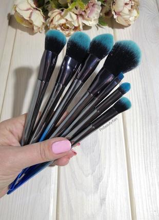 Хит! 7 шт таклон кисти для макияжа набор blue/grey probeauty