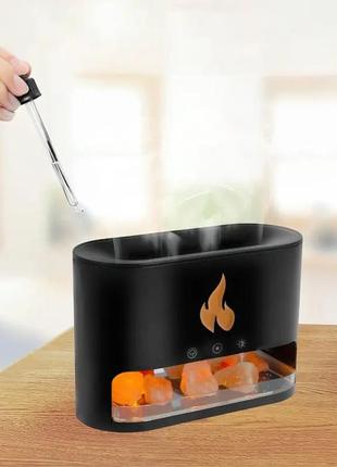 Лампа зволожувач повітря docsal flame 3в1 із соляним камінням