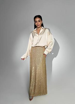 Юбка макси в пайетки