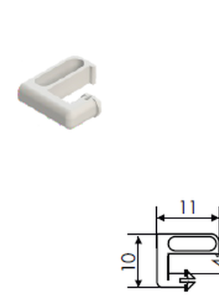 Кільце заглушки універсальне в нижню планку міні сталеву, біле для фіксації ролет