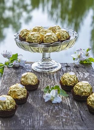 Ромашка! 🌼 винтаж 1940-ви вазочка бонбеньерка пресс-стекло для конфет фруктов трехклинка