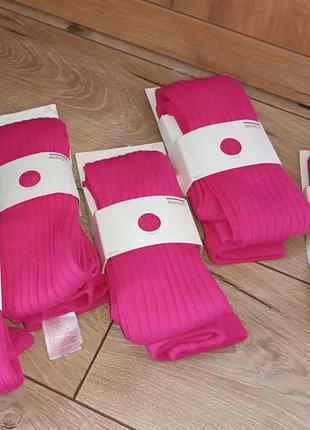 Minoti фірмові колготки рожеві в рубчик для дівчинки 10/12 років або 12/14 років