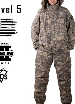 Военный комплект формы армии сша soft shell level 5 ecwcs gen iii Ausa в маскирующей светлый пиксель (acu)