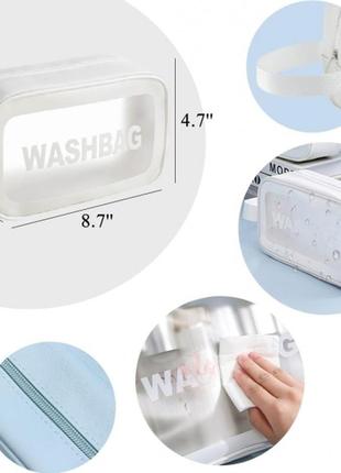 Прозора сумка-косметичка washbag white 20см