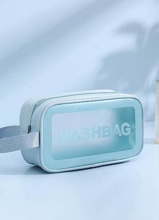Прозора сумка-косметичка washbag blue 20см