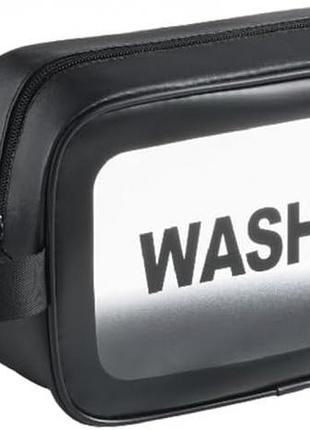 Прозора сумка-косметичка washbag black 20см