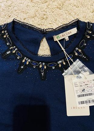 Новая с бирками жилетка, кофточка, свитер шерсть, кашемир i blues линия maxmara fachion group оригинал итальянский бренд камни сваровски размер m,l