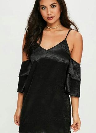 Новое атласное шелковое сатиновое платье в бельевом праздничном стиле misguided