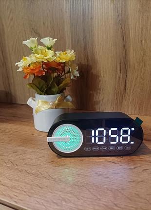 Часы будильник bluetooth-колонка, fm-радио