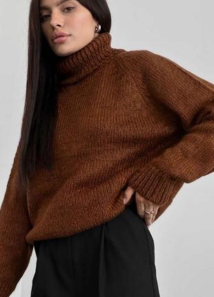 Кофта вязаная коричневая турецкая