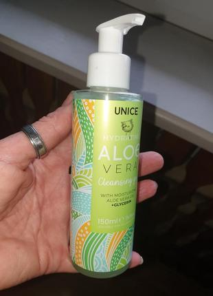 Очищаючий гель для вмивання unice з алое вера, 150 мл