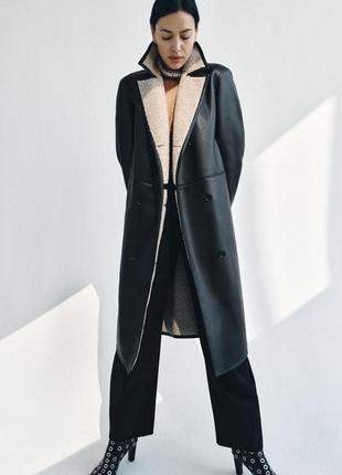 Двобортне двостороннє жіноче пальто zara new