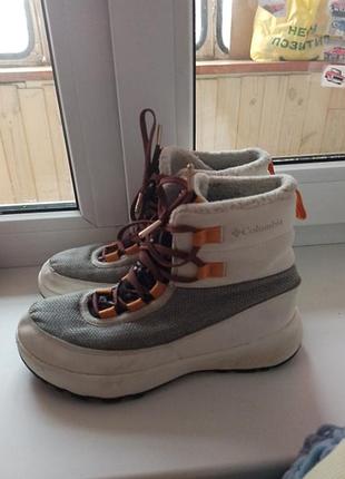 Ботинки зимние кожа текстиль