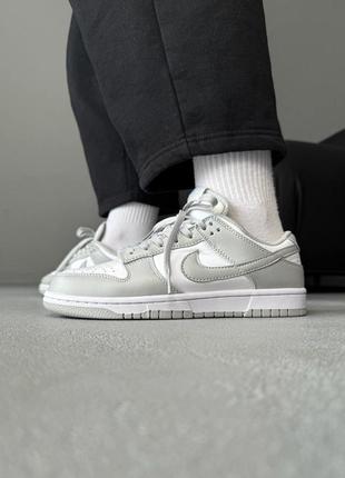 Мужские кроссовки nike dunk low light grey/white 2