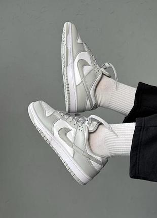 Мужские кроссовки nike dunk low light grey/white 4