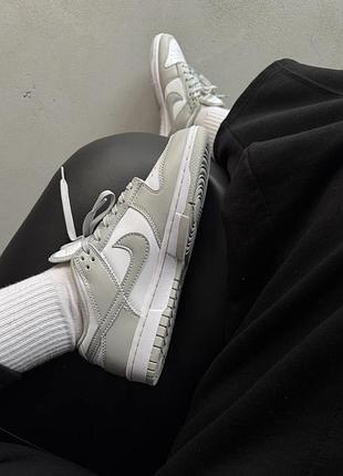 Мужские кроссовки nike dunk low light grey/white 3