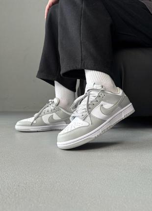 Мужские кроссовки nike dunk low light grey/white 6
