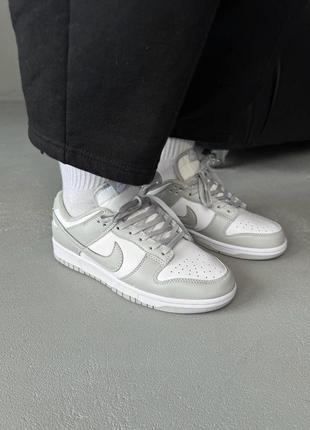 Мужские кроссовки nike dunk low light grey/white 8