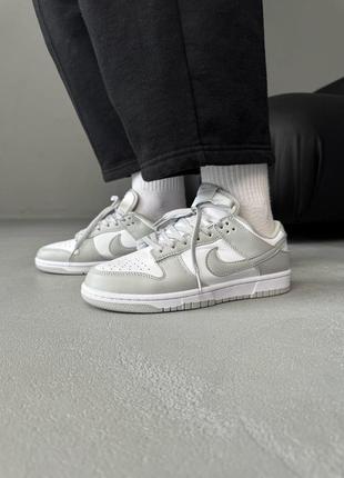 Мужские кроссовки nike dunk low light grey/white 10