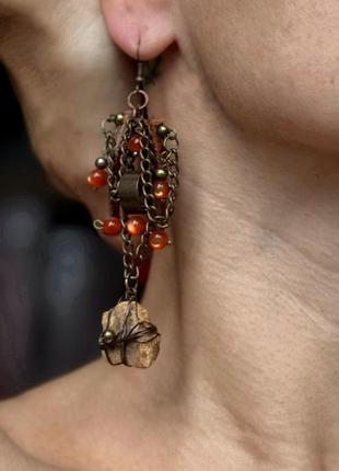 Серьги длинные ручной работы