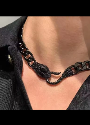 Оригинальная стильная колье цепочка на шею змея 🐍