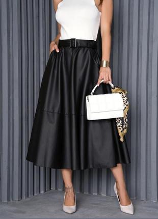 Спідниця з еко шкіри, розмір ххл