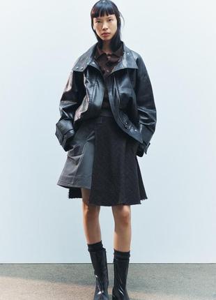 Короткая мини юбка серая zara new