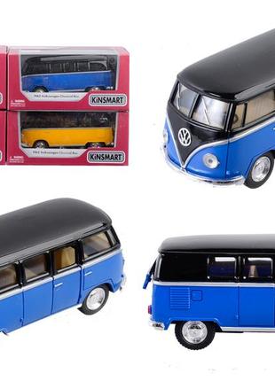 Модель автобус volkswagen (1962) 5'' kt5376w black top метал.інерц.відкр.дв.4кол.кор./