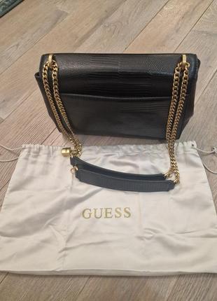 Новая guess сумкаизнаcy croc flap shoulder bag hwcb8494190 черный7 фото