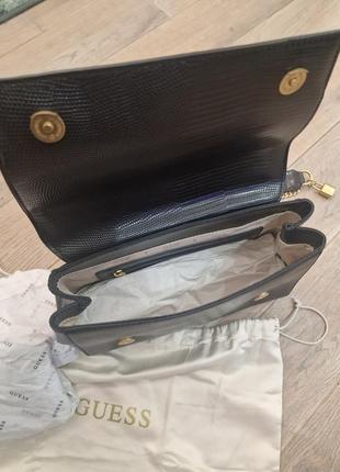 Новая guess сумкаизнаcy croc flap shoulder bag hwcb8494190 черный6 фото