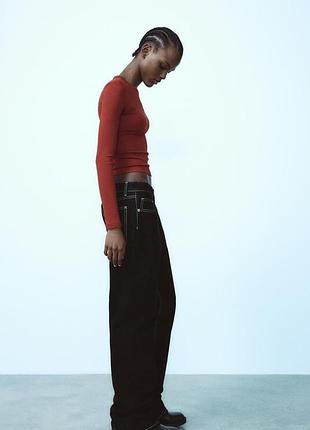 Джинсы balloon fit trf с флокированием4 фото