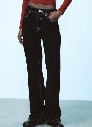 Джинсы balloon fit trf с флокированием