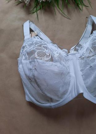Eur 90h шикарный белый прозрачный бюстгальтер на большую грудь без бретелей №2040