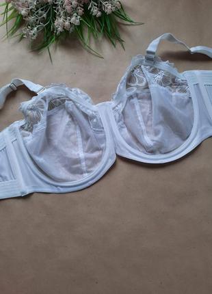 Eur 90h шикарный белый прозрачный бюстгальтер на большую грудь без бретелей №2040