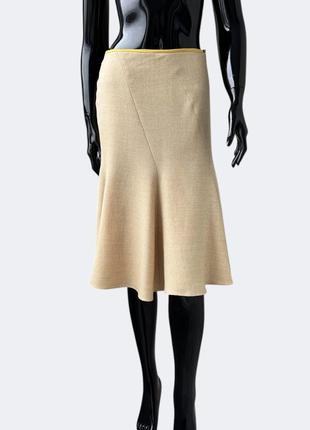 Amanda wakeley франция шерстяная миди юбка шерсть шёлк