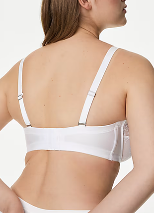Eur 90h шикарный белый прозрачный бюстгальтер на большую грудь без бретелей №2040