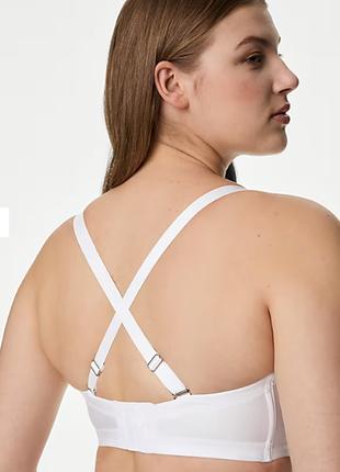 Eur 90h шикарный белый прозрачный бюстгальтер на большую грудь без бретелей №2040