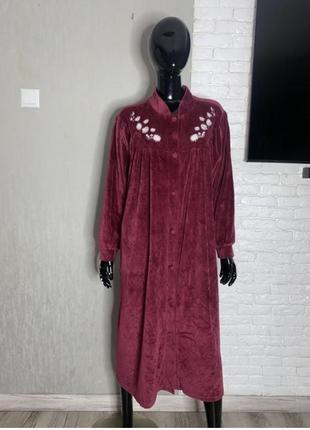 Роскошный велюровый халат на пуговицах, vintage stores