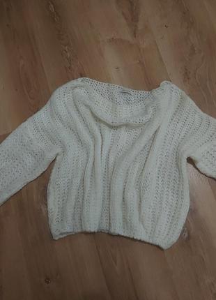 Вкорочений  утеплений светр/кофта павутинка