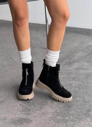 Зимние ботинки из натуральной замши7 фото