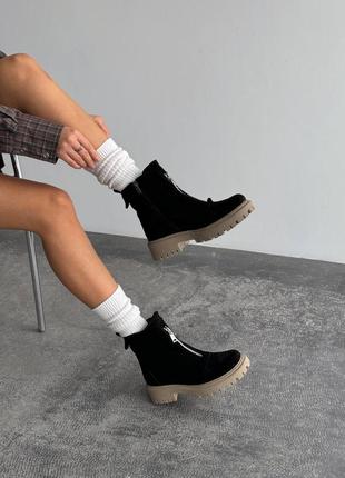 Зимние ботинки из натуральной замши6 фото