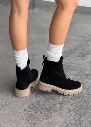 Зимние ботинки из натуральной замши8 фото