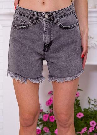 Женские джинсовые шорты, на средней посадке, цвет серый, 164r3066