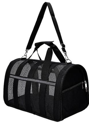 Сумка-переноска для котів і собак m 42x26x22 см cosmopet cp-46m black