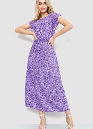 Платье с цветочным принтом, цвет сиреневый, 214r0551 фото