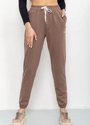 Спорт штани жіночі двонитка, колір мокко, 129r1466